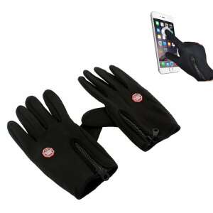 Fekete érintőképernyős kesztyű cipzárral, BQ19I Sport XL érintőkesztyű - Férfi kesztyű