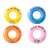 Set of 4 inflatable swim rings for toddlers in yellow, blue, orange and pink