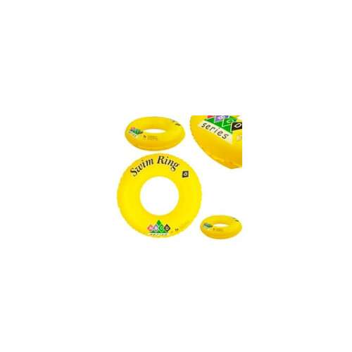 Yellow inflatable swim ring, 45cm diameter, for kids, pool float, water safety, summer fun