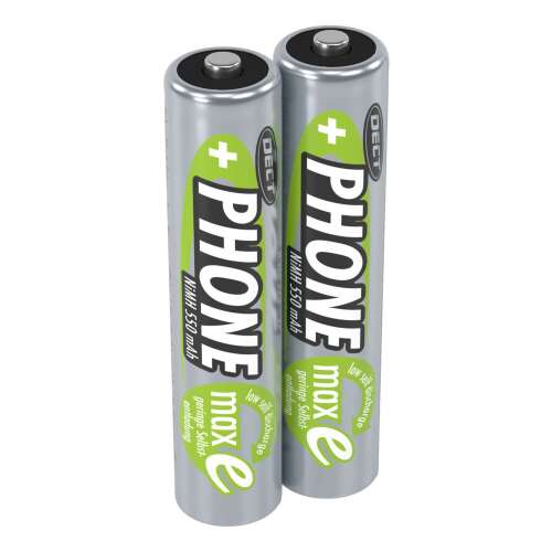 Ansmann PHONE maxE NiMH 550 mAh újratölthető elemek, 2 db-os csomag, AAA méret