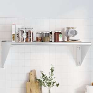 vidaXL rozsdamentes acél falipolc, konyhai polc, tárolópolc, 100 cm hosszú, 30 cm széles, 31 cm magas - Előszoba bútor