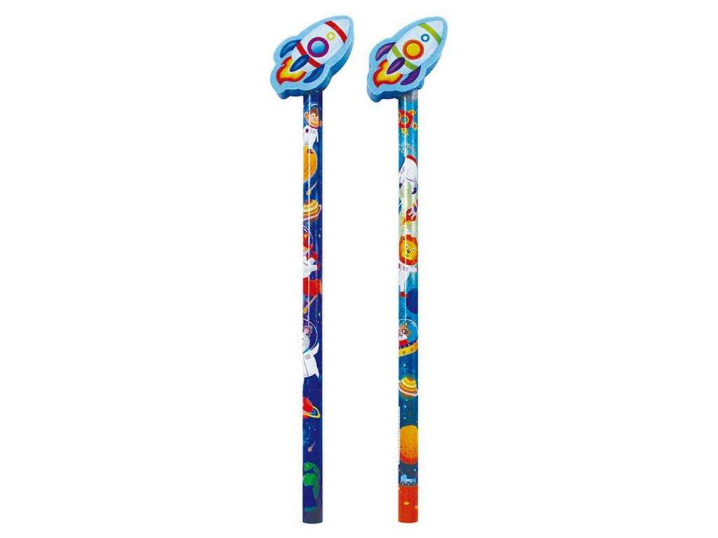 ICO: Bensia Bleistift mit Raumschiff-förmigem Radiergummi 1 Stück