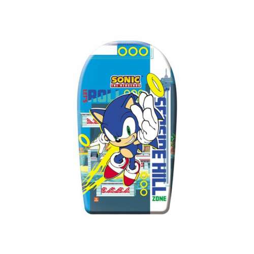 Sonic a sündisznó 84 cm-es felfújható úszódeszka, Sonic dinamikus pózban a 'Green Hill Zone' háttérrel