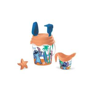 Lilo & Stitch Strandspielzeug-Set mit Eimer und Schaufel, mit Stitch und Angel beim Surfen, perfekt für Sandburgenbau und Strandspaß - Strandartikel
