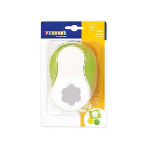 Playbox 5 cm-es virágos lyukasztó, zöld és fehér, papír kézműveskedéshez - Playbox