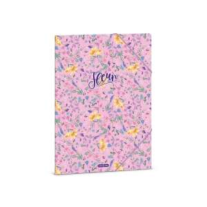 Ars Una Fleur A4 mappa virágos mintával, rózsaszín, iskolába és irodába - Irattartó mappa