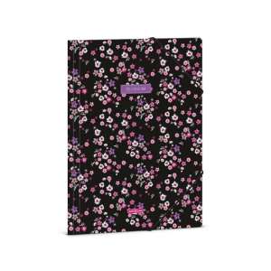 Dosar Ars Una Pearl Blossom A4 cu design floral, negru - Ars Una