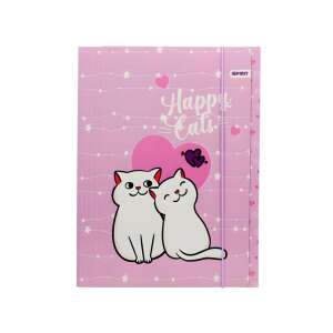 Spirit Happy Cats rosa A4 Ordner mit Gummibandverschluss, mit süßem Katzenmotiv - Mappen & Ordner