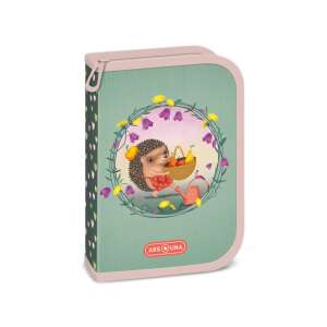 Ars Una Apple Pie Sünis Tolltartó, zöld színben, sünissel, aki kosárban gyümölcsöt visz, tökéletes iskolai kellékekhez - Ars Una Tolltartó