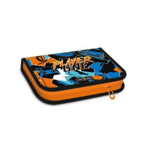 Ars Una Player One tolltartó, gamer dizájnnal, narancssárga és kék színben, cipzárral - Ars Una Tolltartó