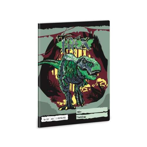 Ars Una Caiet T-Rex cu dinozaur pentru clasa a 2-a, format A5, liniat