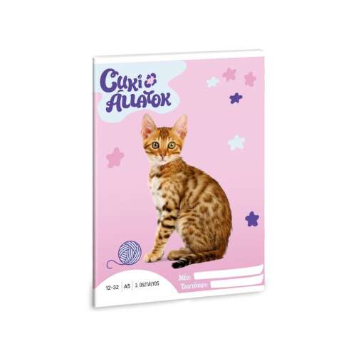 Ars Una Cuki Állatok Füzet - Bengáli Macska - A/5 - 3. Osztályos
