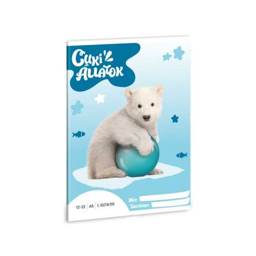 Ars Una Cuki Allatok Urs Polar Caiet A5 Liniat pentru clasa a 3-a