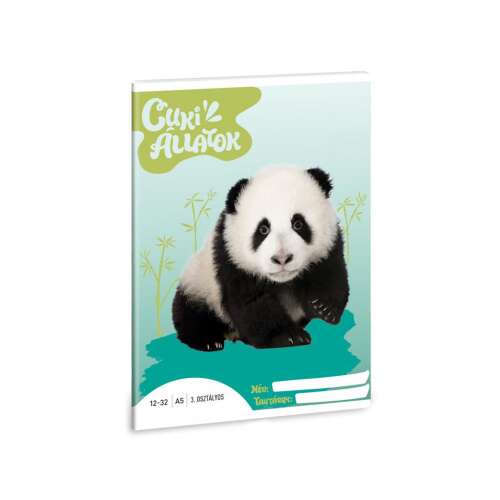 Ars Una Cuki Állatok Panda A/5 3. osztályos vonalas füzet