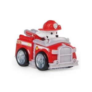 Paw Patrol Marshall Pup Squad Racers 1/64 mașină de jucărie din metal, camion de pompieri roșu cu figura lui Marshall dalmatianul - Maşinuţe