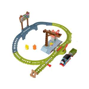 Set de cale ferate Thomas & Friends Paint Delivery Set, cu Thomas locomotiva, o stație de amestecare a vopselei, un pod și o macara - Tren, element feroviar, autostradă
