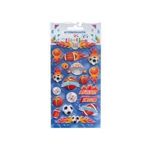 The Littlies: Sportos 3D pufi matrica ív sportlabdákkal és lángokkal, 10x22cm - Luna