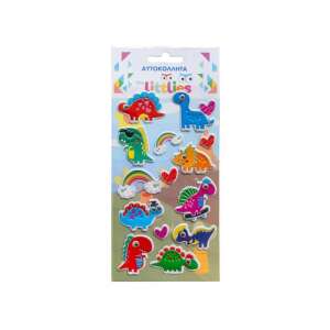 The Littlies dinoszaurusz matricák, 3D pufi matricák, dinoszaurusz matricák, gyerek matricák, dinoszaurusz matrica ív - Luna