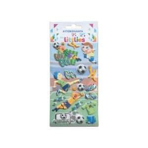 The Littlies 3D pufi matrica szett foci játékosokkal és labdákkal, 10x22cm-es ív - Luna