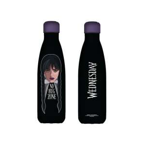 Wednesday Addams No Hug Zone Edelstahl Vakuumflasche 500ml, schwarz mit lila Deckel - Füttern