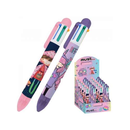 Luna 6 színű golyóstoll lányos mintával, többféle változatban, 1 db