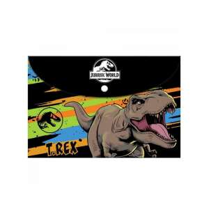Dosar Jurassic World T-Rex A4, negru cu dungi colorate, închidere cu clapetă - Huse de protecţie acte