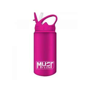 Must Team 500ml Rosa Aluminium-Wasserflasche mit Strohhalm - Füttern