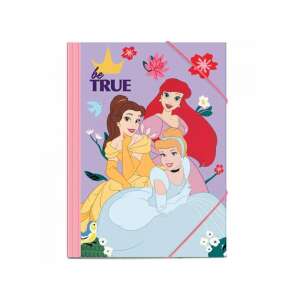 Luna Disney Prinzessinnen A4-Ordner mit Gummiband, mit Belle, Ariel und Aschenputtel, be TRUE Aufschrift - Mappen & Ordner