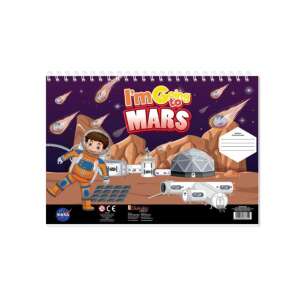 NASA Ich fliege zum Mars Kreatives Skizzenbuch mit Stickern und Schablone - Kinderheft mit Stickern