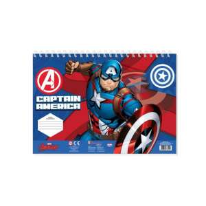 Captain America Malbuch zum Ausmalen und Zeichnen mit Stickern und Schablonen, 40 Seiten, spiralgebunden - Kinderheft mit Stickern