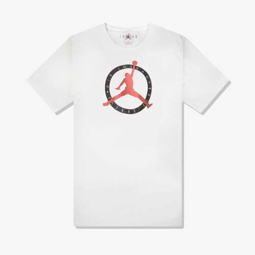 Jordan Flight MVP Férfi Póló, Fehér, nagy Air Jordan logóval, Michael Jordan sziluetttel pirosban