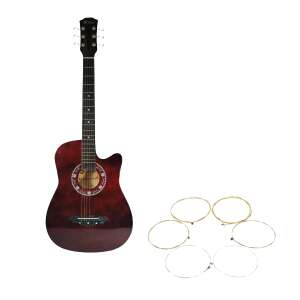 IdeallStore® klasszikus gitár, 95 cm, bordó, húrokkal - Hangszer