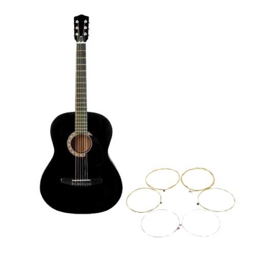 Chitara clasica din lemn DEPOX®,set de corzi incluse, 95 cm, Clasic Black 103154111