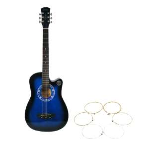 IdeallStore® Fa klasszikus gitár, húros szett mellékelve, 95 cm, kék, 4/4-es méret, felnőtteknek és 13 éves kortól ajánlott - Guitar