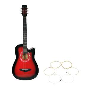 IdeallStore® Klasická akustická gitara so strunami, 95 cm, červená - Hudobné nástroje