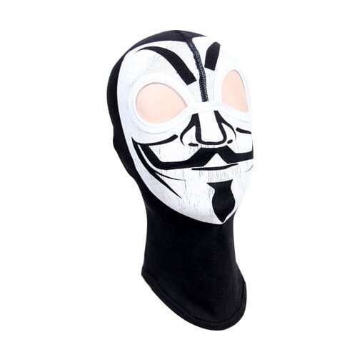 IdeallStore® Vendetta Assault kominiarka, czarna, unisex, rozmiar uniwersalny, bawełna, z otworami na oczy i nadrukowanym wzorem