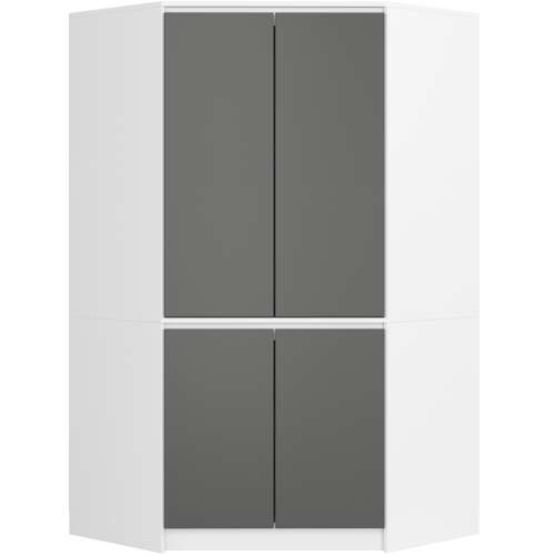 Akord Sarokszekrény s100 4d fehér és szürke sarokszekrény