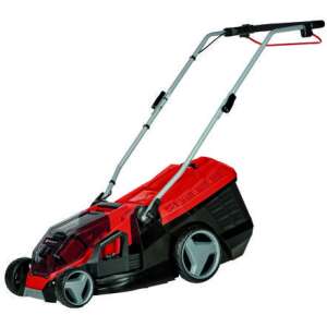Einhell GE-CM 36/36 Li cordless lawnmower, red and black, 3/4 view - Garden