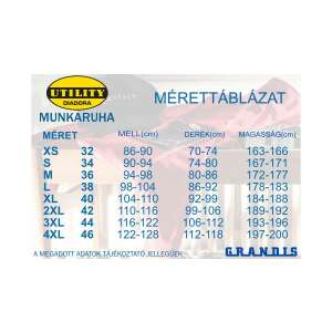 Diadora Utility Munkaruha Mérettáblázat - Munkás póló