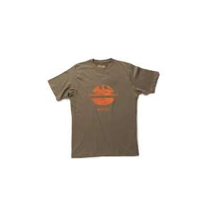 DIKE Tidy póló olívazöld színben narancssárga logóval - Munkás póló