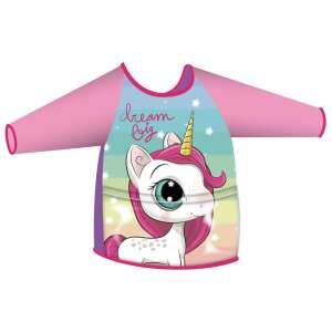 Şorţ de pictură pentru copii Unikornis Unikonis cu mâneci lungi, roz și violet, cu un design drăguț de unicorn - Șorțuri pentru copii