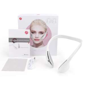 Influential Tech V Ultra Facial Lifting and Toning Device, White, with packaging, charger, instruction manual, and cleaning cloth - Facial care device