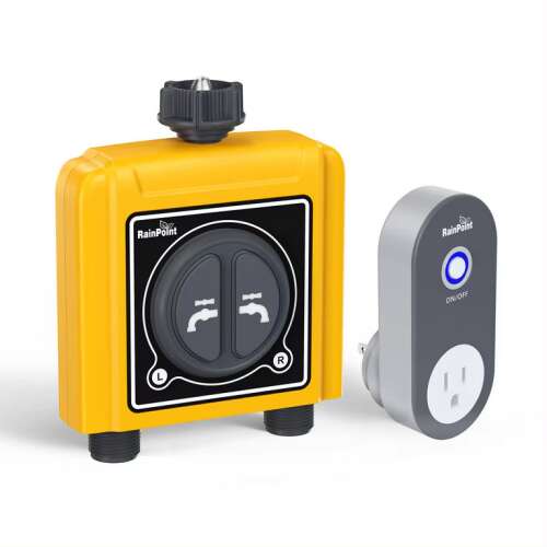 Inteligentný zavlažovací systém RainPoint® TTV203WRF + TWG004WRF s dvojitým výstupným ventilom a rozbočovačom