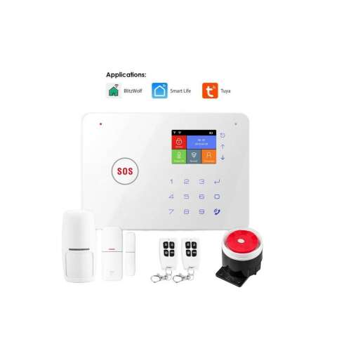 RSH® SK03 Smart Home Security Alarm System with GSM and WiFi, 2 sensors, remote control, 433Mhz