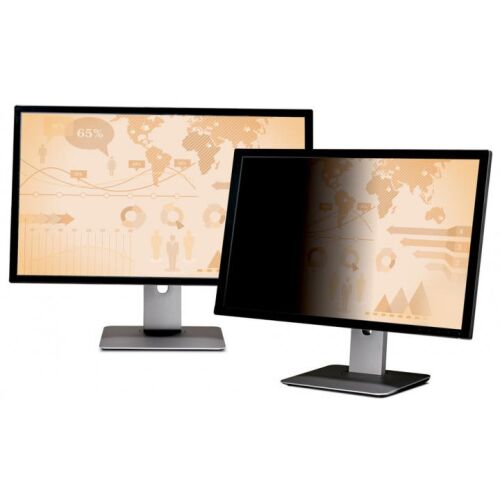 3M PF22.0W adatvédelmi szűrő szélesvásznú monitoron, a képernyő oldalnézetből történő sötétedésének bemutatása