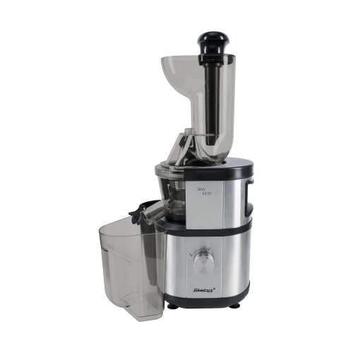 Steba E 400 Slow Juicer, silber und schwarz, Seitenansicht