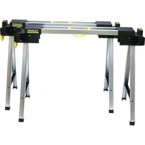 Stanley FatMax fűrészbakok, 2 db, fém fűrészbakok, összecsukható fűrészbakok, erős fűrészbakok, munkaasztal, munkapad, fűrészbak szett