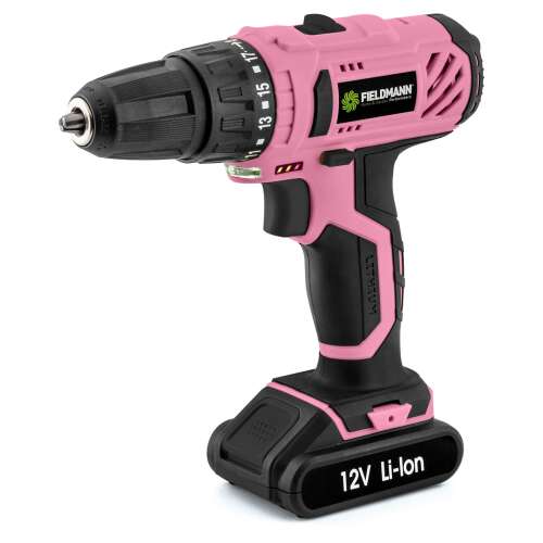 Fieldmann FDV 10202-A akumulátorový vŕtací skrutkovač, ružová, 12V Li-Ion akumulátor