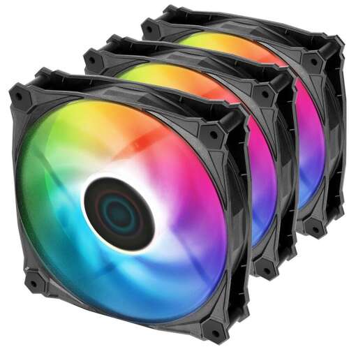 Iceberg Thermal IceGALE ARGB Gen2.0 120mm fekete PC ventilátorok 3-as csomagban - PC ventilátor