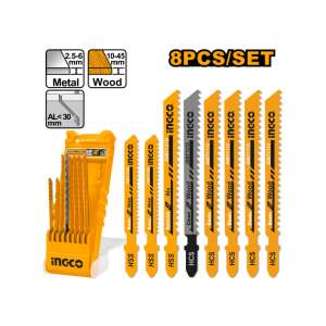 INGCO 8 darabos fűrészlap készlet, tartalmaz fűrészlapokat fához, fémhez és alumíniumhoz - INGCO